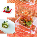 24-Pack Appetizer Plates Mini Wavy Rim Design Clear - Plastic Disposable Plates for Snacks and Parties 3"