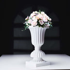 2 Pack 20" White Urn Planter, Floral Pedestal Flower Pot Plant Stand - PVC