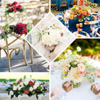 2 Bouquets 20" Champagne Artificial Silk Dahlia Flower Spray Bushes