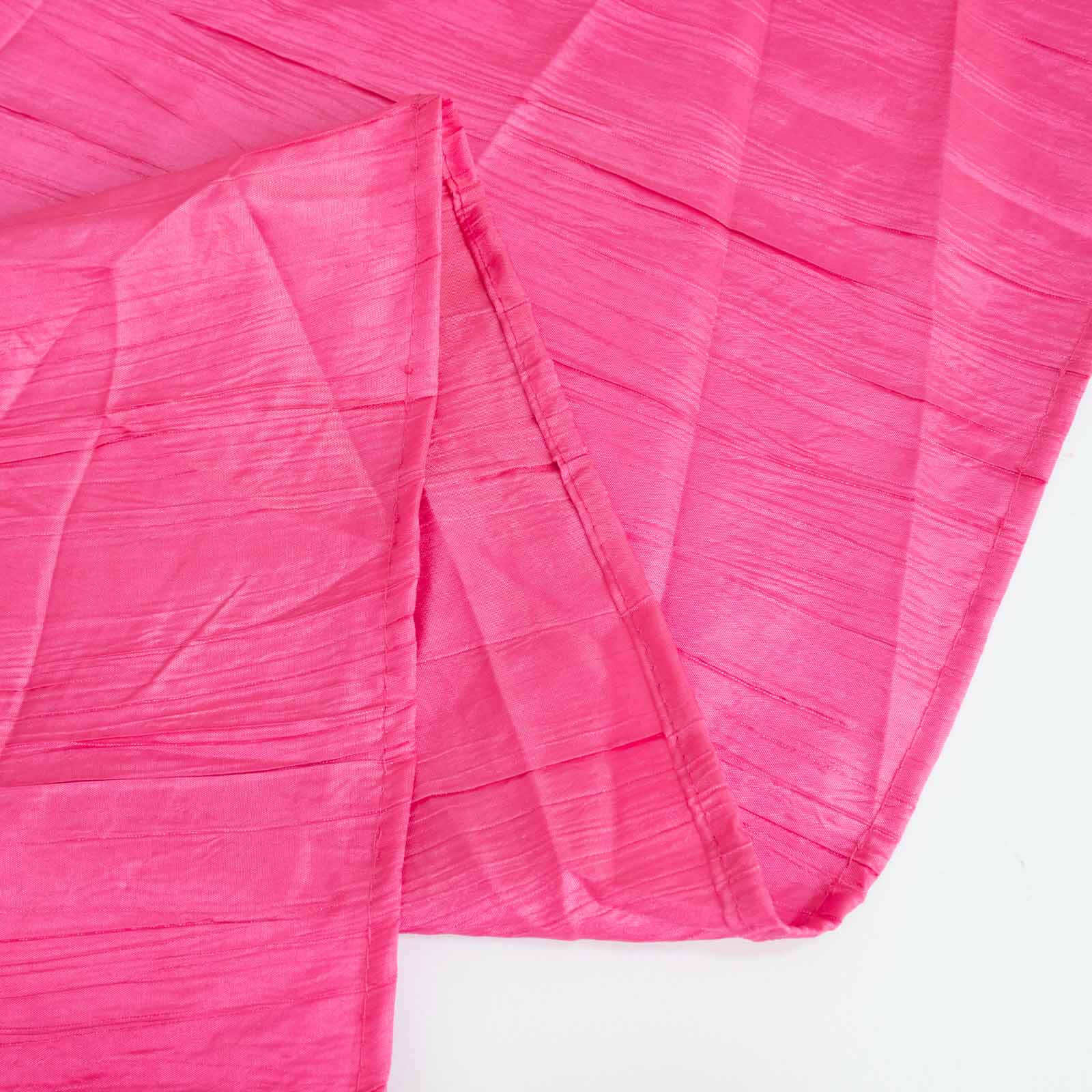 Taffeta 90"x156" Rectangle Tablecloth Fuchsia - Accordion Crinkle Seamless Table Cover