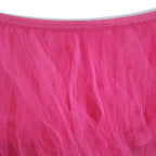 Tulle 14ft Table Skirt Fuchsia - 4 Layer Pleated Tutu Table Cover