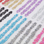 3 Pack Red Heptagon Self Adhesive Rhinestone Gem Craft Stickers