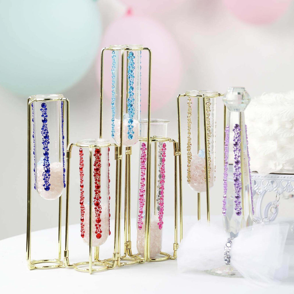 3 Pack Red Heptagon Self Adhesive Rhinestone Gem Craft Stickers