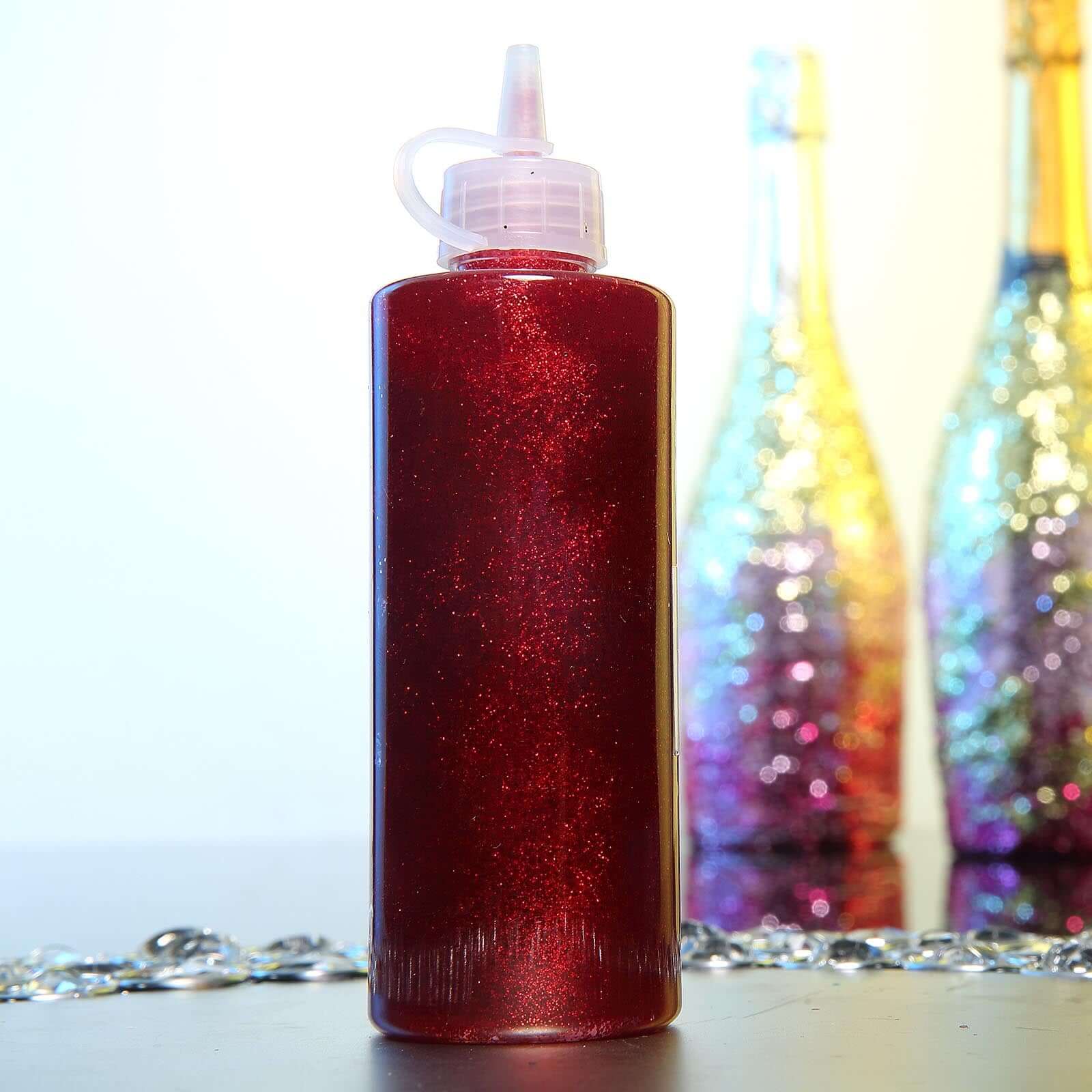 Metallic Glitter Glue Burgundy - Washable Nontoxic Art Glue for Fun DIY Projects Scrapbooking & Party Decor 4 oz Bottle