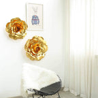 6 Pack 8" Metallic Gold Real Touch Artificial Foam DIY Craft Roses