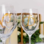 12 Pack 1.5" Gold Rhinestone Monogram Letter Jewel Sticker Self Adhesive DIY Diamond Decor - J