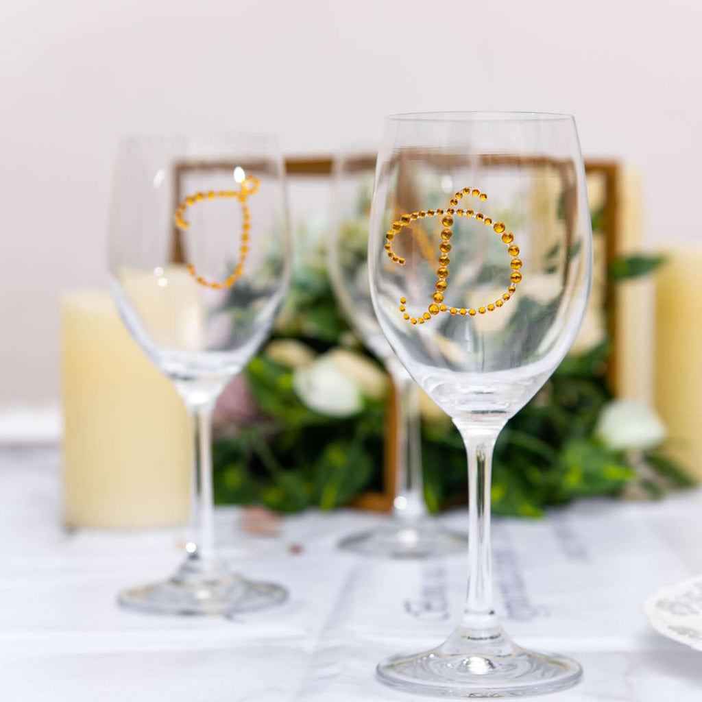 12 Pack 1.5" Gold Rhinestone Monogram Letter Jewel Sticker Self Adhesive DIY Diamond Decor - I