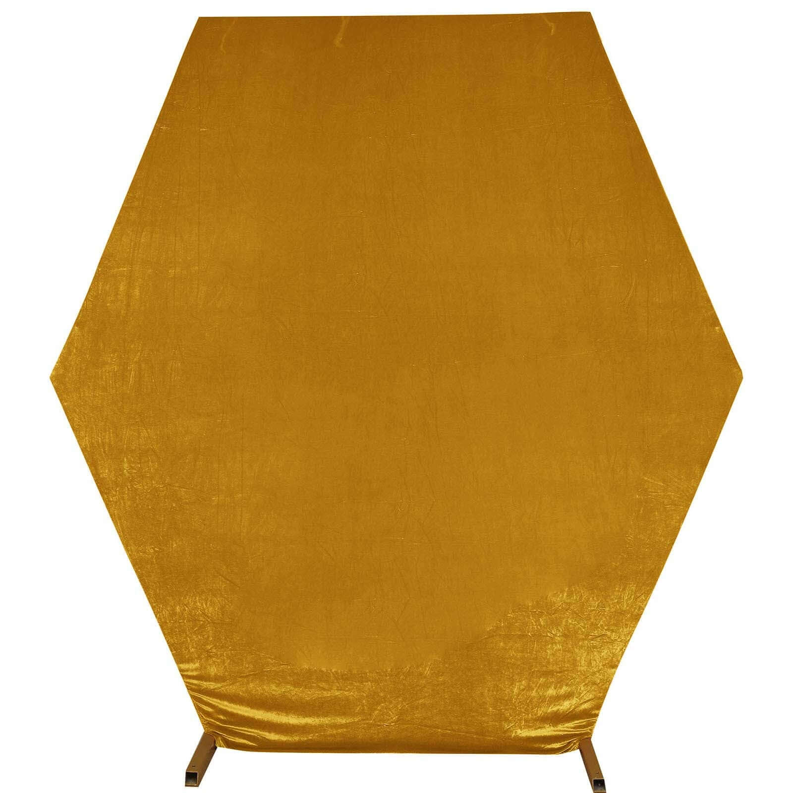 8ftx7ft Metallic Gold Soft Velvet Fitted Hexagon Wedding Arbor Cover