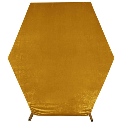 8ftx7ft Metallic Gold Soft Velvet Fitted Hexagon Wedding Arbor Cover