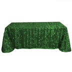 Taffeta 90"x156" Rectangle Tablecloth Green | 3D Leaf Petal Design Seamless Table Cover