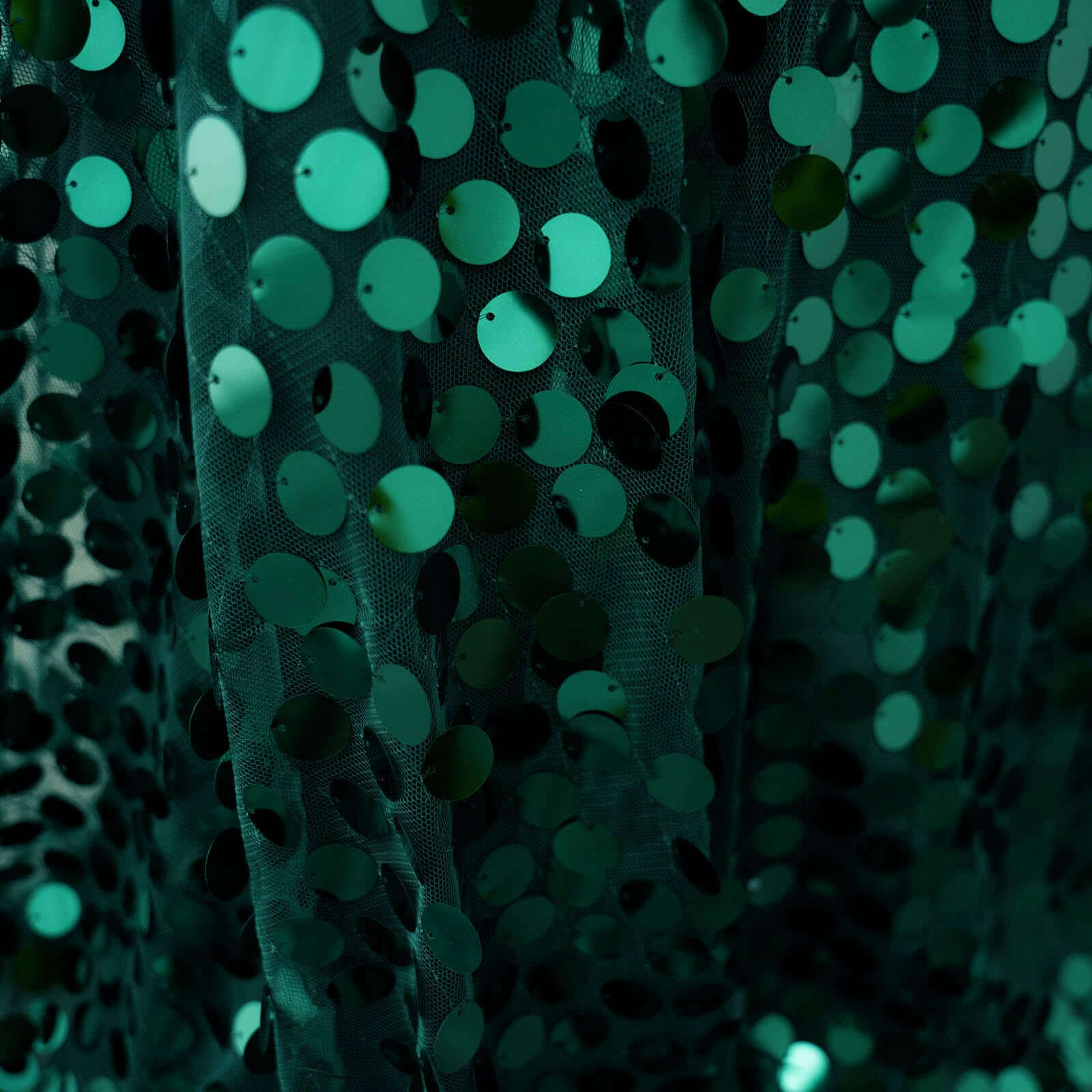 Sequin 60"x102" Rectangle Tablecloth Hunter Emerald Green - Big Payette Design for Modern Gatherings