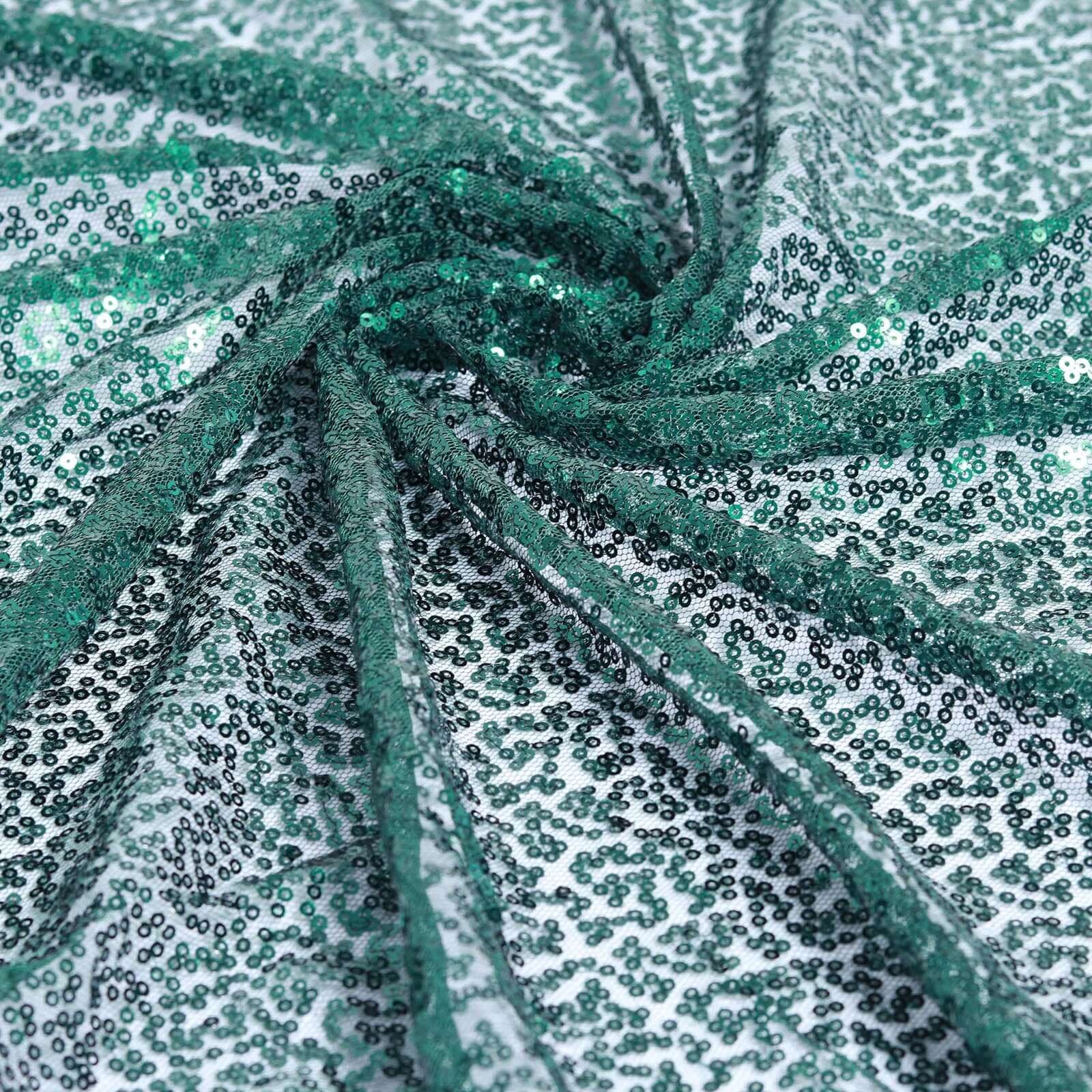 54"x4 Yards Hunter Emerald Green Sequin Fabric Bolt, Sparkly DIY Craft Fabric Roll