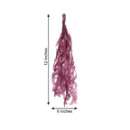 12 Pack Pre-Tied Eggplant Tissue Paper Tassel Garland With String, Hanging Fringe Party Streamer Backdrop Decor