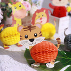 Table Scatters Decorations Set Jungle Safari Animal 3D Honeycomb Design Tissue - Decorative Party Accents