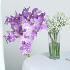 2 Stems 40" Tall Lavender Lilac Artificial Silk Orchid Flower Bouquets