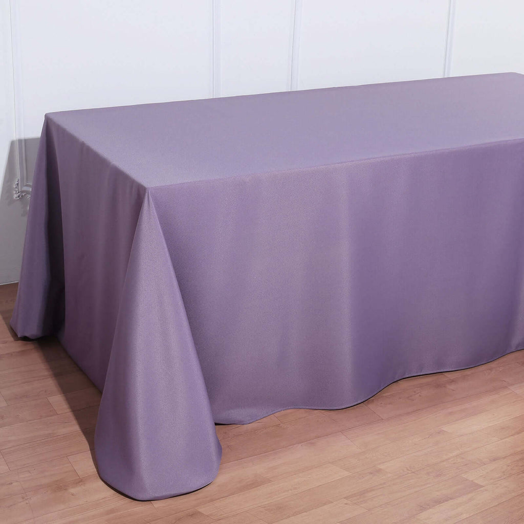 Polyester 90"x132" Rectangle Tablecloth Violet Amethyst - Seamless Wrinkle-Resistant Table Cover