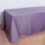 Polyester 90"x132" Rectangle Tablecloth Violet Amethyst - Seamless Wrinkle-Resistant Table Cover