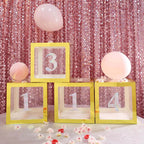 4-Pack Stickers Banner Custom 0-9 Number "4" Design Iridescent - Milestone Age and Date Stick-On Numbers 5"