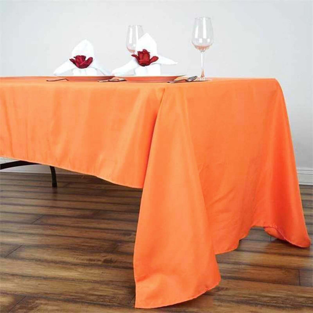 Polyester 60"x126" Rectangle Tablecloth Orange - Wrinkle-Resistant Table Cover