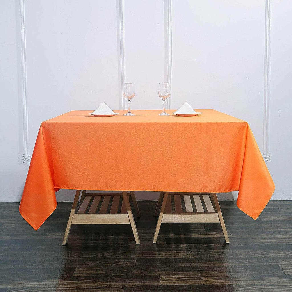 Polyester 70"x70" Table Overlay Square Tablecloth Orange - Wrinkle-Resistant & Durable Table Cover