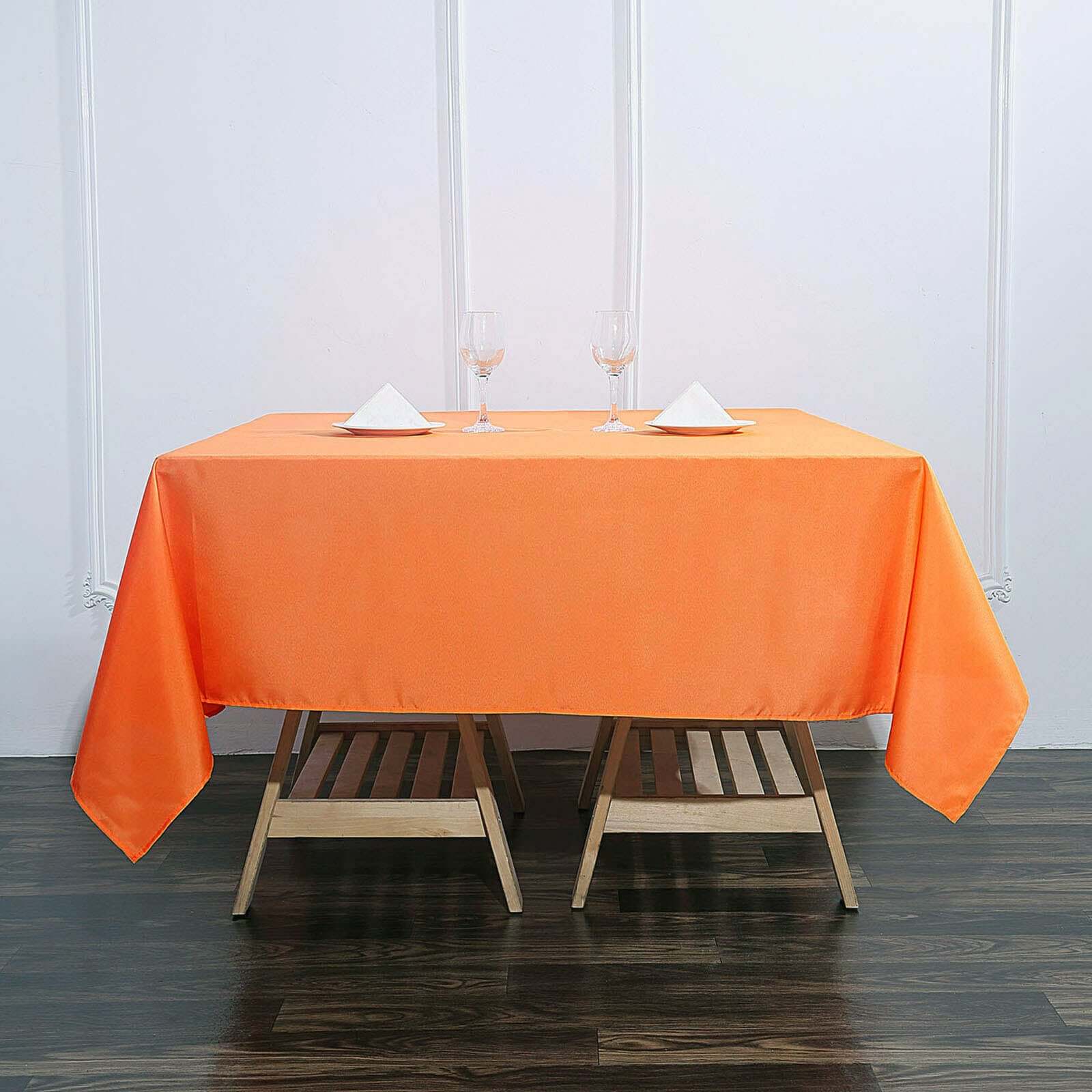 Polyester 70"x70" Table Overlay Square Tablecloth Orange - Wrinkle-Resistant & Durable Table Cover