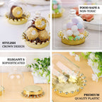 12 Pack 4" Clear Gold Mini Crown Treats Party Favor Boxes, Small Treats Jar Party Favor Boxes With Dome Lid