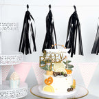 7.5ft Long Metallic Black Foil Tassels Fringe Garland, Tinsel Streamer Party Backdrop Decorations