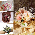 12 Bunches Faux Pearl Bead Spray Vase Fillers in Burgundy - Lustrous DIY Craft Beads 7"