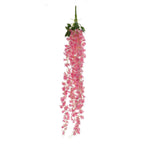 42" Silk Hanging Wisteria Flower Garland Vines in Pink, Elaborated 5 Full Strands in 1 Bush