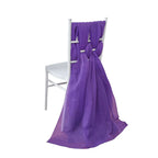 5 Pack Chiffon Chair Sashes Purple - Soft & Lightweight Designer Chair Bows 22"x78"