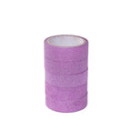5 Pack 0.5"x5 Yards Purple Washi DIY Craft Glitter Tape