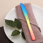 24 Pack - 8" Rainbow Ombre Design Heavy Duty Plastic Knives