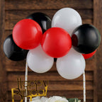 11 Pcs Balloon Cake Topper Black, Red and White - Whimsical Clustered Mini Garland Cake Inserts DIY Party Decorations