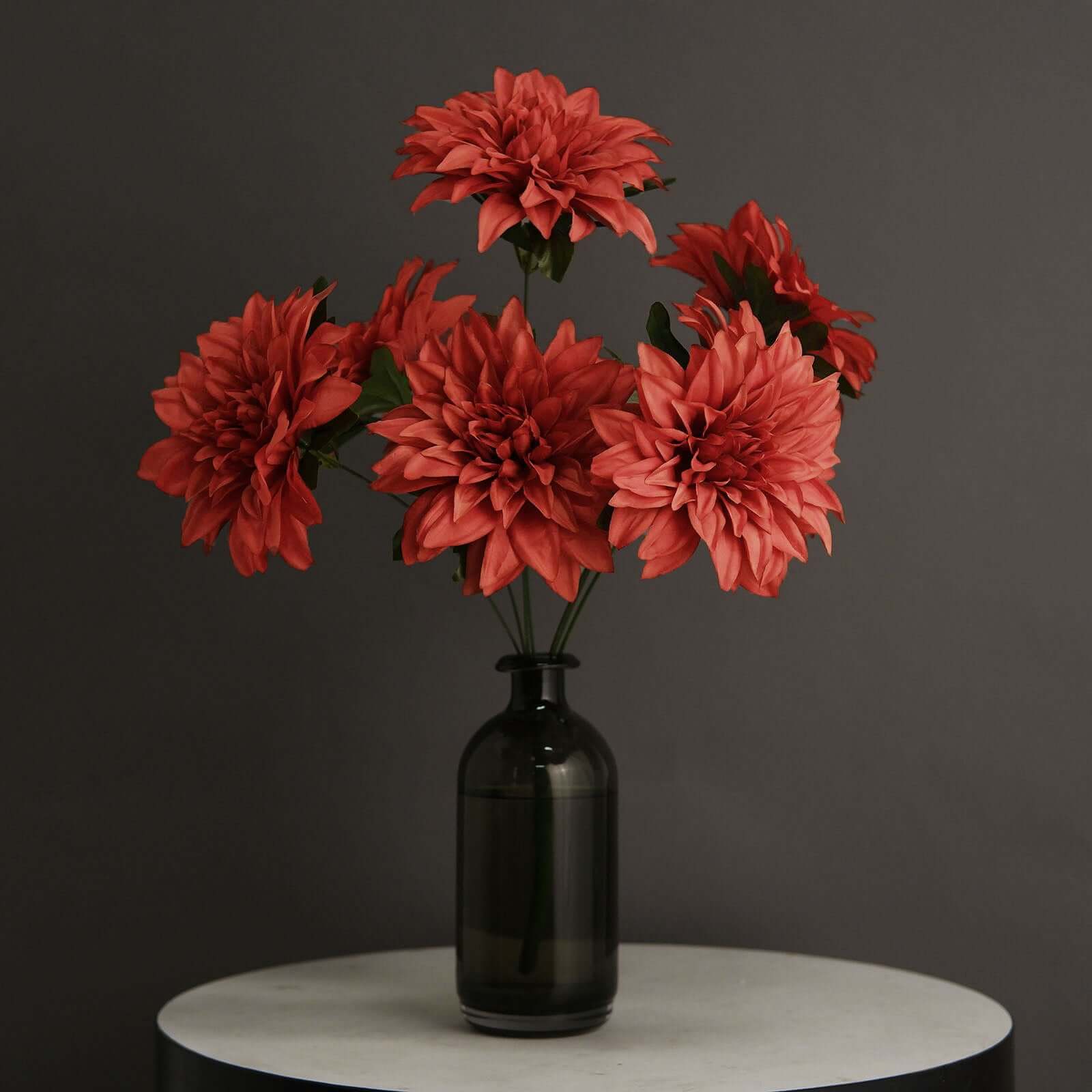 2 Bouquets 20" Terracotta Artificial Silk Dahlia Flower Spray Bushes