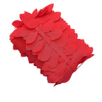 Taffeta Ribbon Sash with 4" Leaf Petal Design Red 50ft - Sophisticated Artificial Fabric Garland