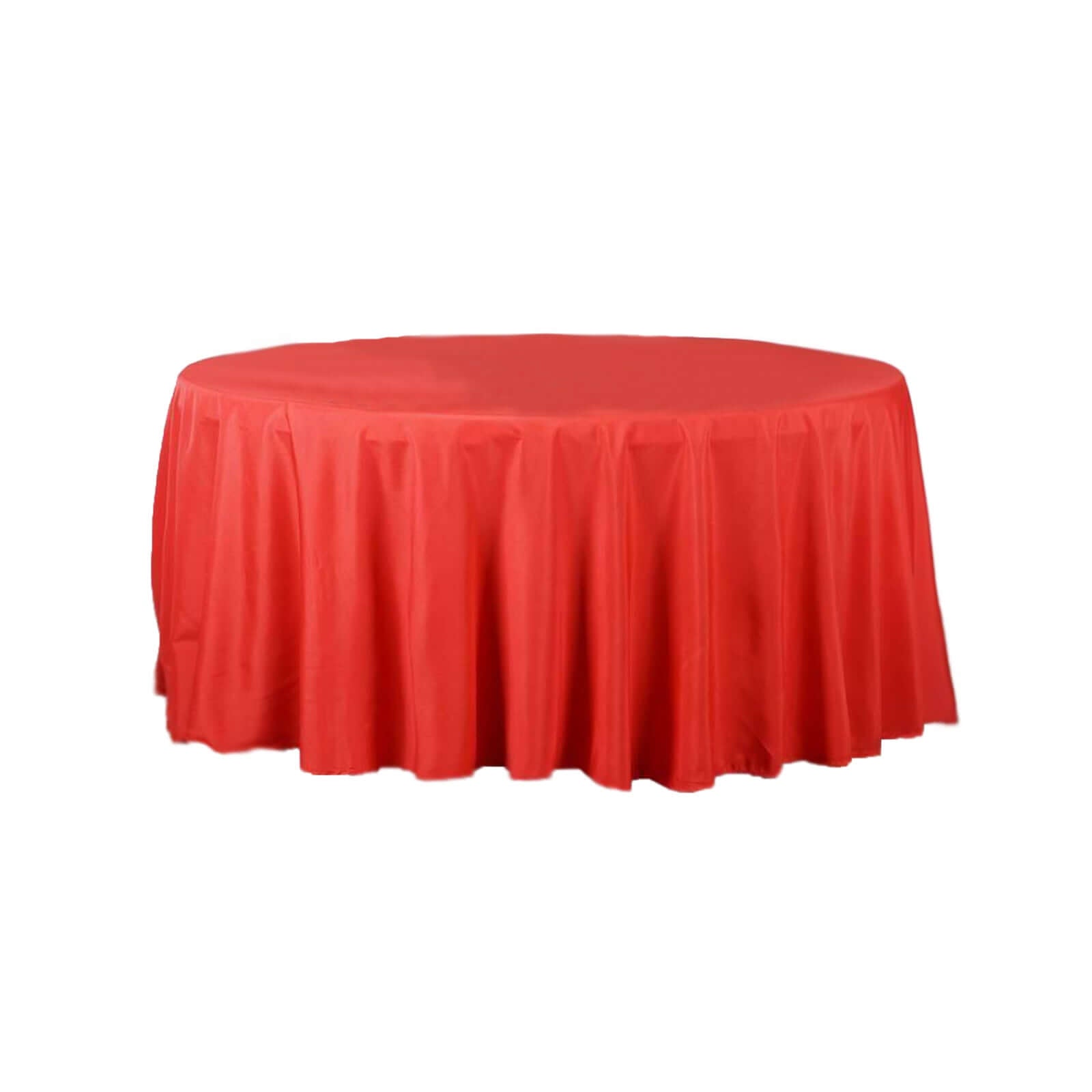 Polyester 120" Round Tablecloth Red - Seamless Wrinkle-Resistant Table Cover