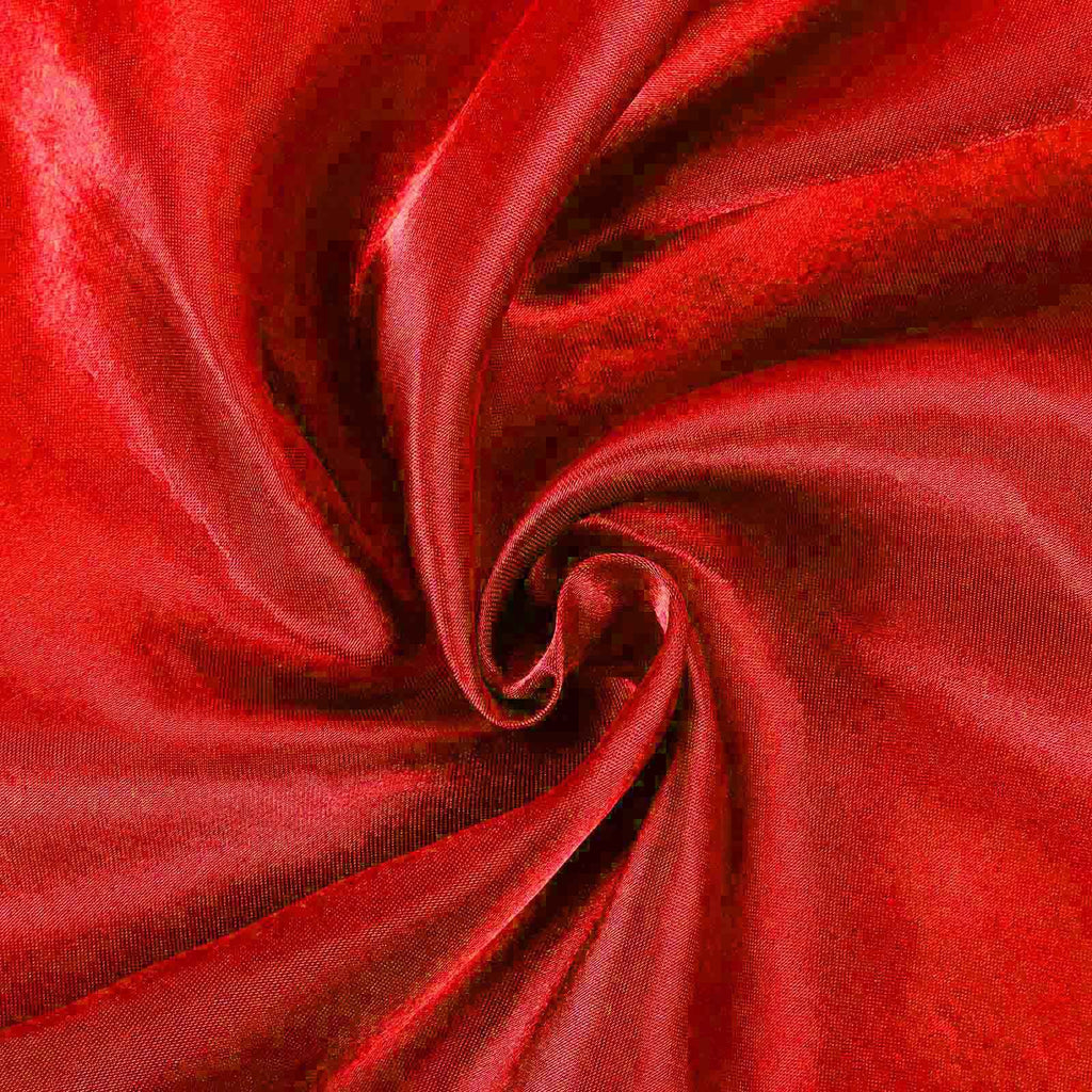 Satin Chair Cover Self-Tie Universal Design Red - Durable Slip-On Cover for Folding, Dining, Banquet & Standard Chairs