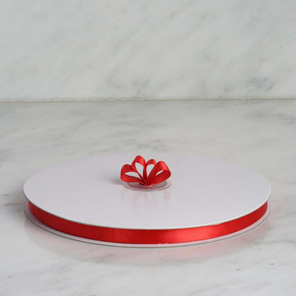 100 Yards 3/8" Red Single Face Decorative Satin Ribbon