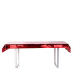 Metallic Foil Tablecloth Rectangle Red - Decorative Disposable Table Cover 40"x90"