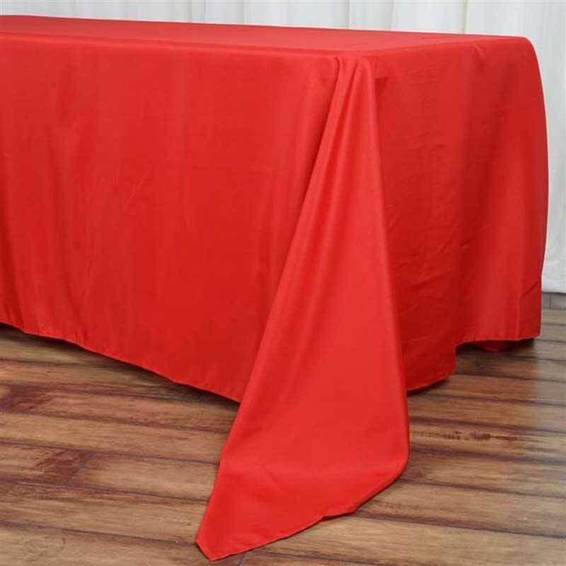 Polyester 72"x120" Rectangle Tablecloth Red - Durable and Stylish Table Cover