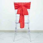 5 Pack Taffeta 6"x106" Chair Sashes Red Accordion Crinkle Texture - Stylish Decor for Weddings & Gatherings