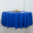 Premium Polyester 108" Round Tablecloth Royal Blue - Wrinkle-Resistant 220GSM Table Cover