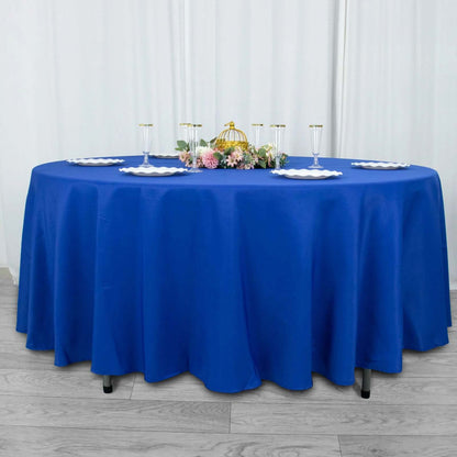 Premium Polyester 108" Round Tablecloth Royal Blue - Wrinkle-Resistant 220GSM Table Cover