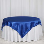 Satin 72"x72" Table Overlay Square Tablecloth Royal Blue - Smooth Finish Table Cover