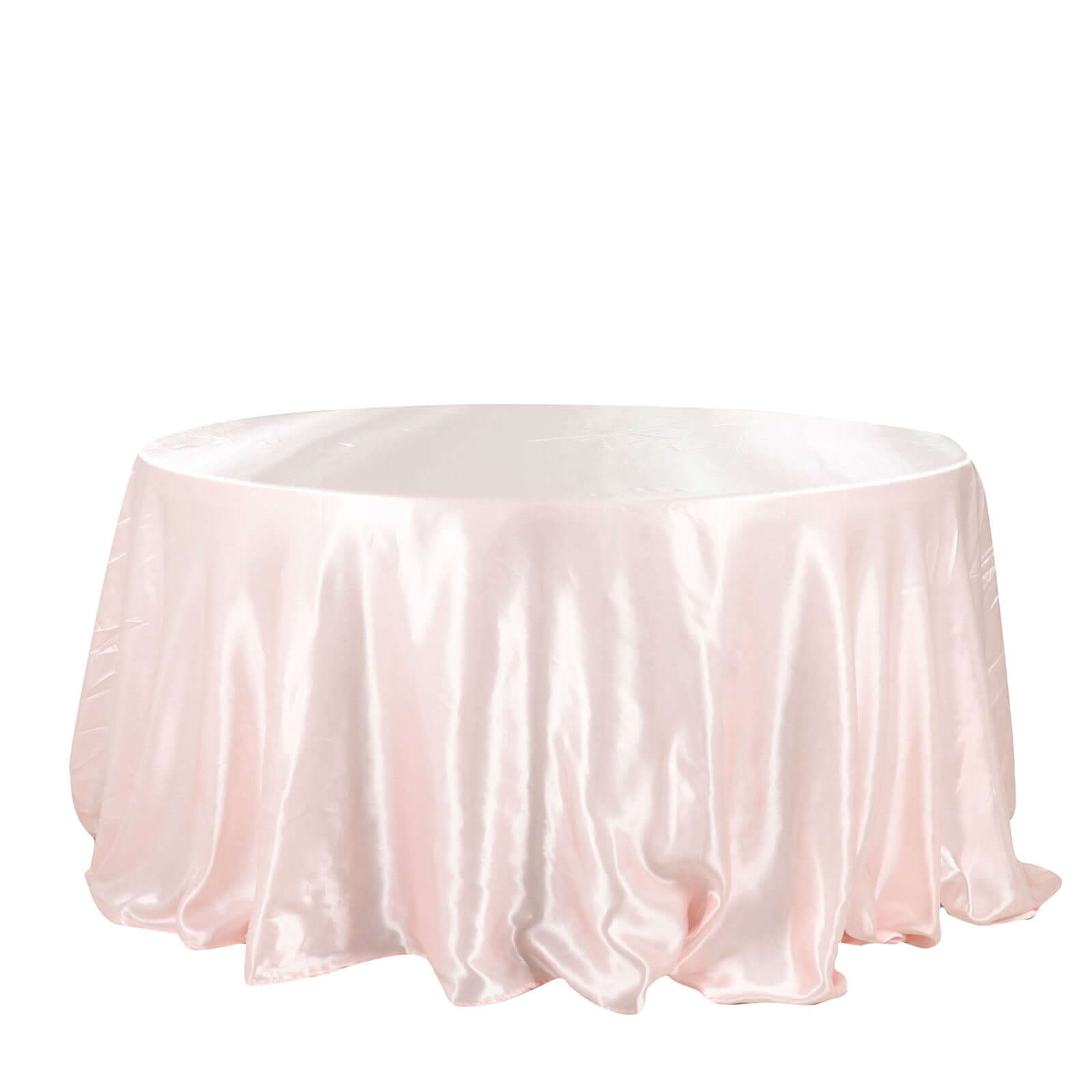 Satin 132" Round Tablecloth Blush - Stylish Seamless Table Cover