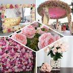 12 Bushes Red, Black Artificial Premium Silk Flower Rose Bud Bouquets