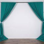 2 Pack Turquoise Scuba Polyester Event Curtain Drapes, Durable Flame Resistant Backdrop Event Panels Wrinkle Free with Rod Pockets - 10ftx10ft