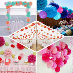6 Pack 8" White Tissue Paper Pom Poms Flower Balls, Ceiling Wall Hanging Decorations