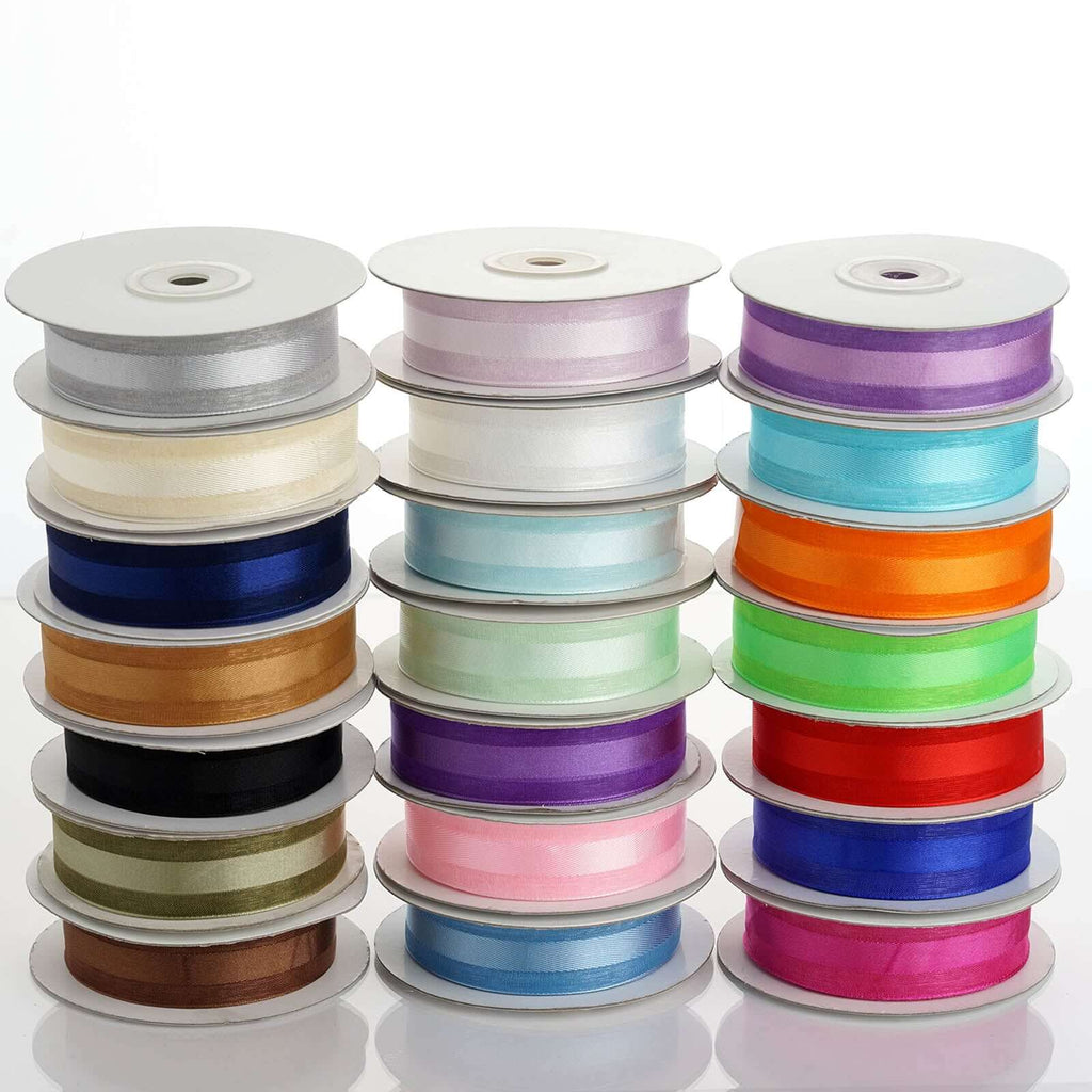 25 Yards 7/8" DIY Apple Green Organza Ribbon Satin Center - Clearance SALE