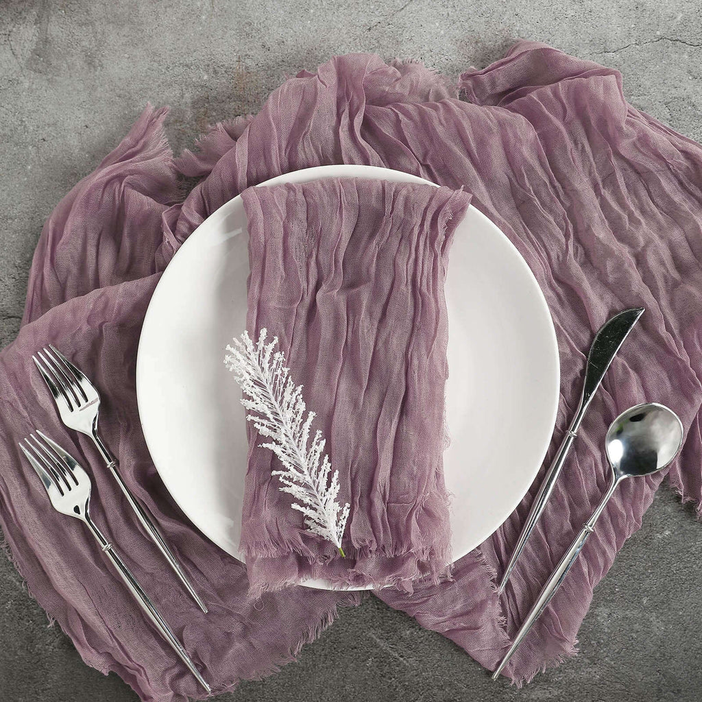 5 Pack Gauze Cheesecloth 24"x19" Napkins Violet Amethyst Reusable Dinner Napkins